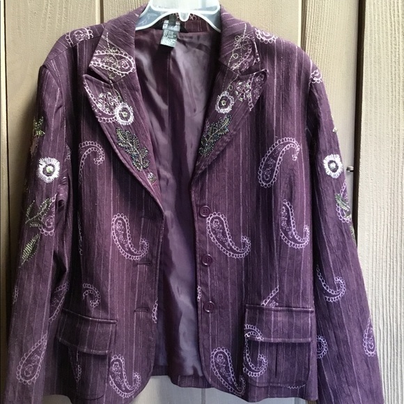 Elegant purple structured jacket - Picture 1 of 7